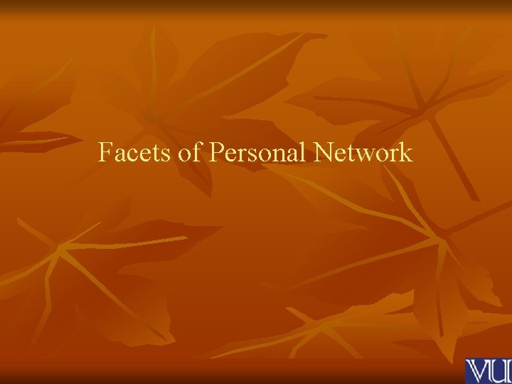 Facets of Personal Network 