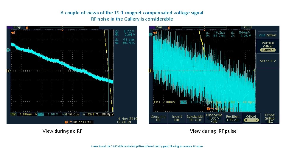 A couple of views of the 19 -1 magnet compensated voltage signal RF noise
