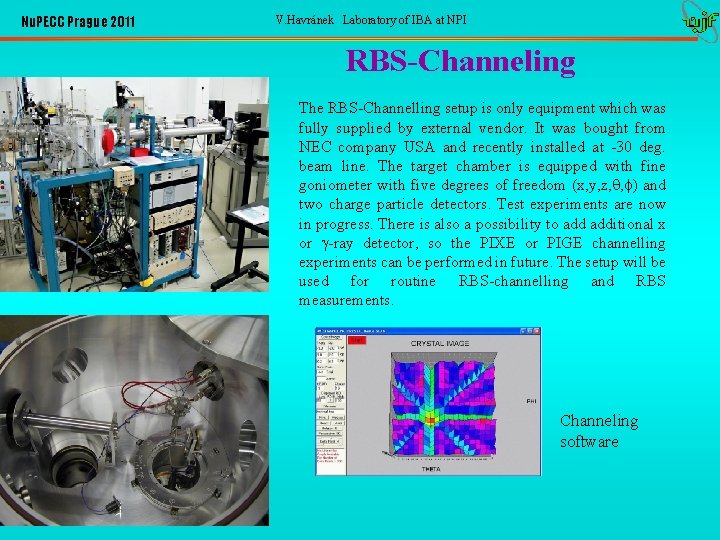 Nu. PECC Prague 2011 V. Havránek Laboratory of IBA at NPI RBS-Channeling The RBS-Channelling