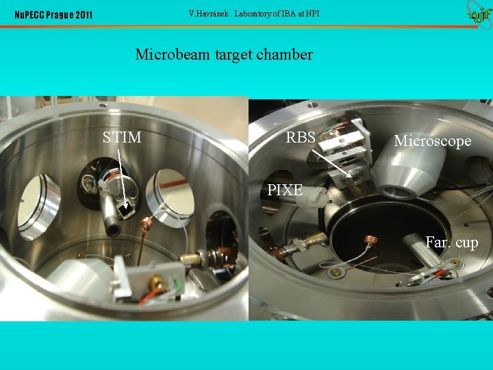 Nu. PECC Prague 2011 V. Havránek Laboratory of IBA at NPI Microbeam target chamber