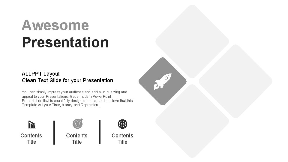 Awesome Presentation ALLPPT Layout Clean Text Slide for your Presentation You can simply impress