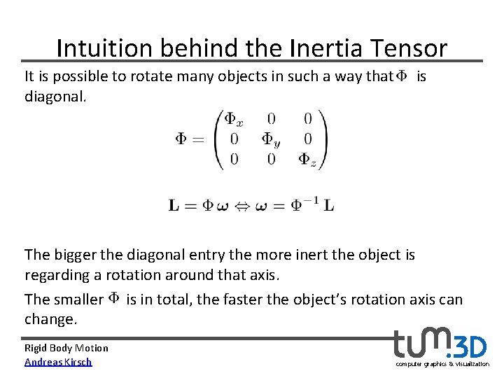 Intuition behind the Inertia Tensor It is possible to rotate many objects in such