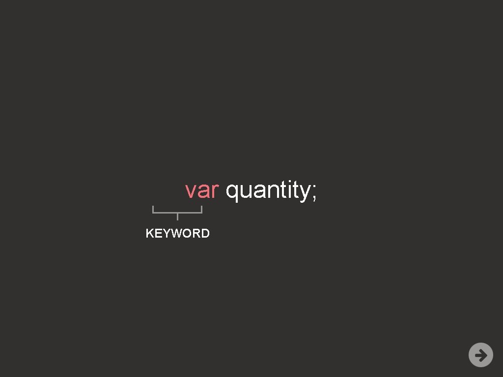var quantity; KEYWORD 