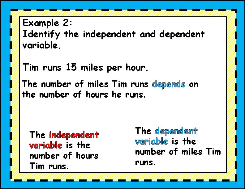 Independent and Dependent Variables 16 60 6 31