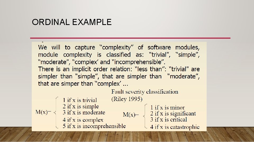 ORDINAL EXAMPLE 