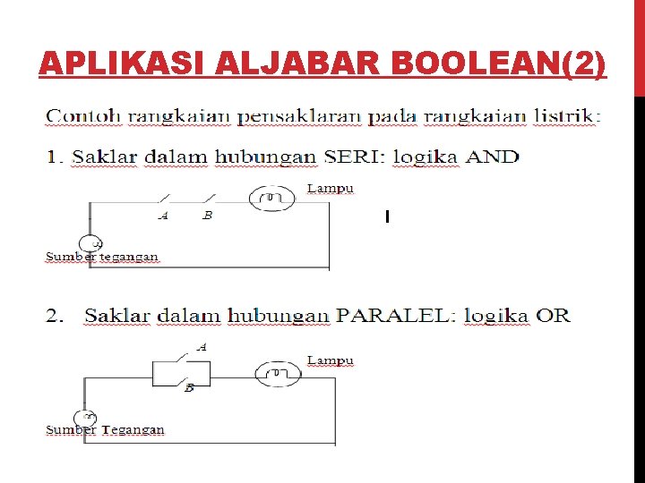 APLIKASI ALJABAR BOOLEAN(2) 