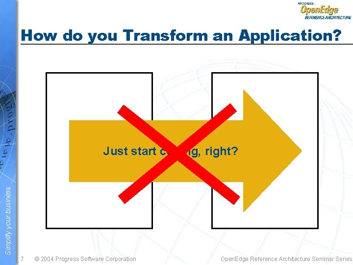 How do you Transform an Application? Modern start coding, right? Application Simplify your business