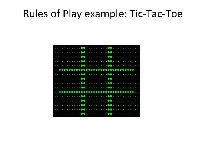 Rules of Play example: Tic-Tac-Toe 