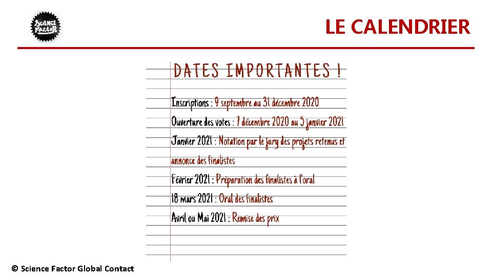 LE CALENDRIER NOUS PROMOUVONS NOTRE PROJET AUTOUR DE NOUS ET SUR LES RÉSEAUX SOCIAUX