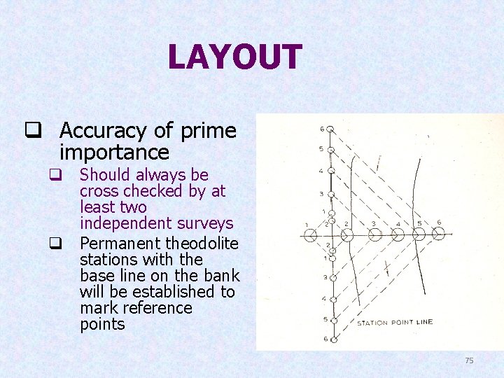 LAYOUT q Accuracy of prime importance q Should always be cross checked by at