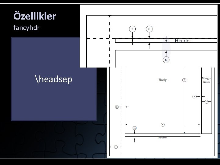 Özellikler fancyhdr headsep 
