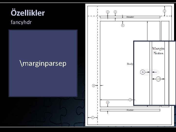 Özellikler fancyhdr marginparsep 