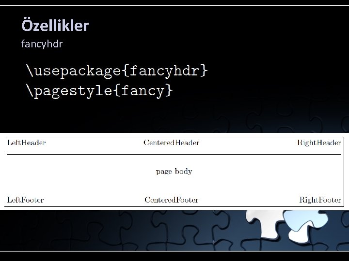 Özellikler fancyhdr 