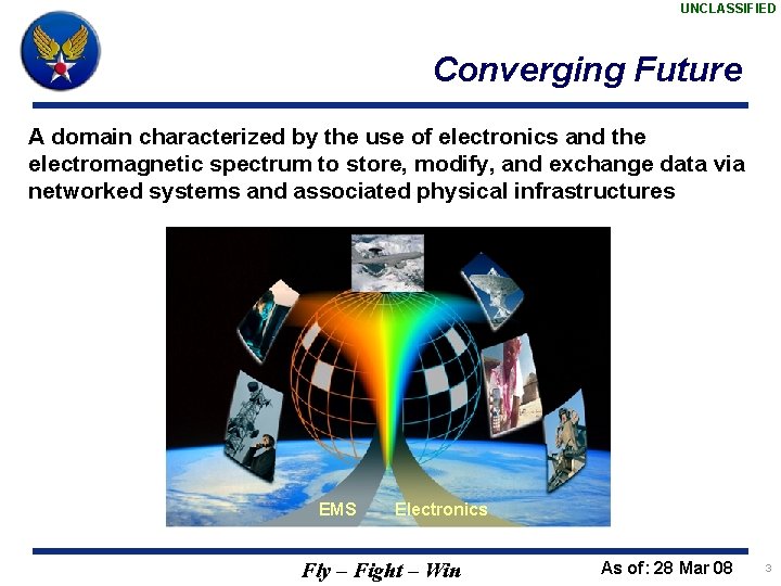 UNCLASSIFIED Converging Future A domain characterized by the use of electronics and the electromagnetic