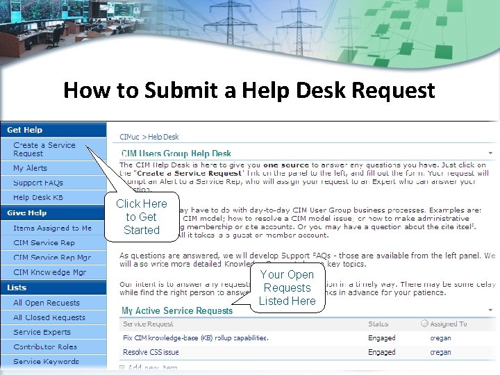 How to Submit a Help Desk Request Click Here to Get Started Your Open