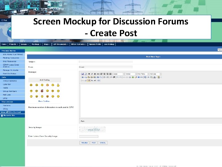 Screen Mockup for Discussion Forums - Create Post 