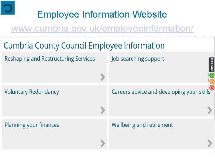 Employee Information Website www. cumbria. gov. uk/employeeinformation/ Serving the people of Cumbria 