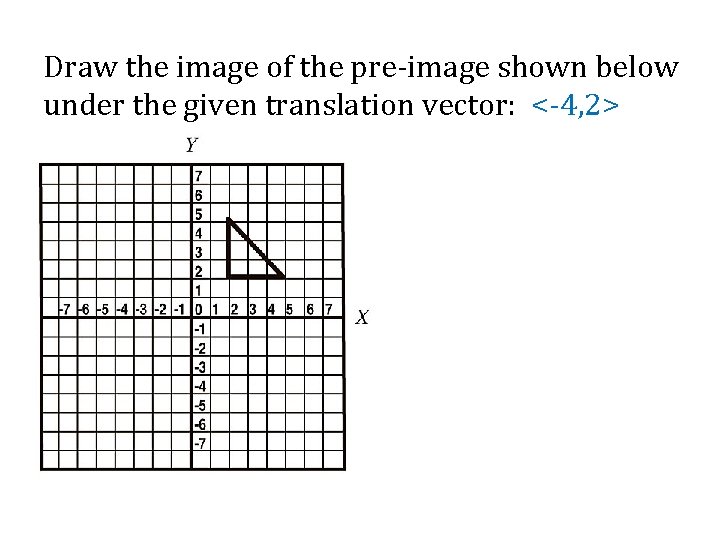 Draw the image of the pre-image shown below under the given translation vector: <-4,