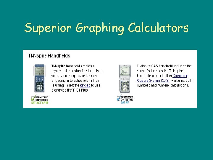 Superior Graphing Calculators 