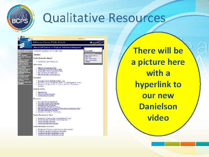 Qualitative Resources There will be a picture here with a hyperlink to our new