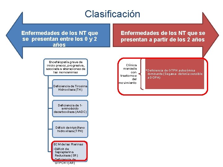 Clasificación Enfermedades de los NT que se presentan entre los 0 y 2 años