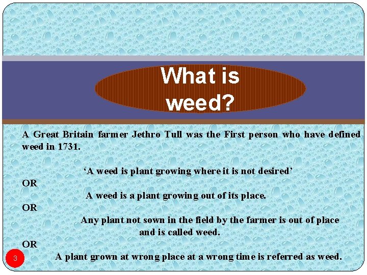 What is weed? A Great Britain farmer Jethro Tull was the First person who