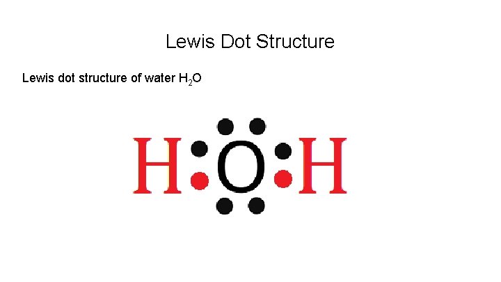 Lewis Dot Structure Lewis dot structure of water H 2 O 