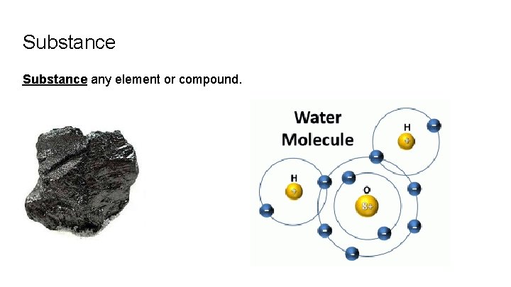Substance any element or compound. 