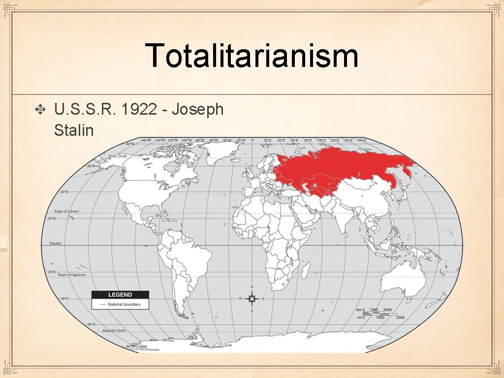 Totalitarianism U. S. S. R. 1922 - Joseph Stalin  Totalitarianism U. S. S. R. 1922 - Joseph Stalin