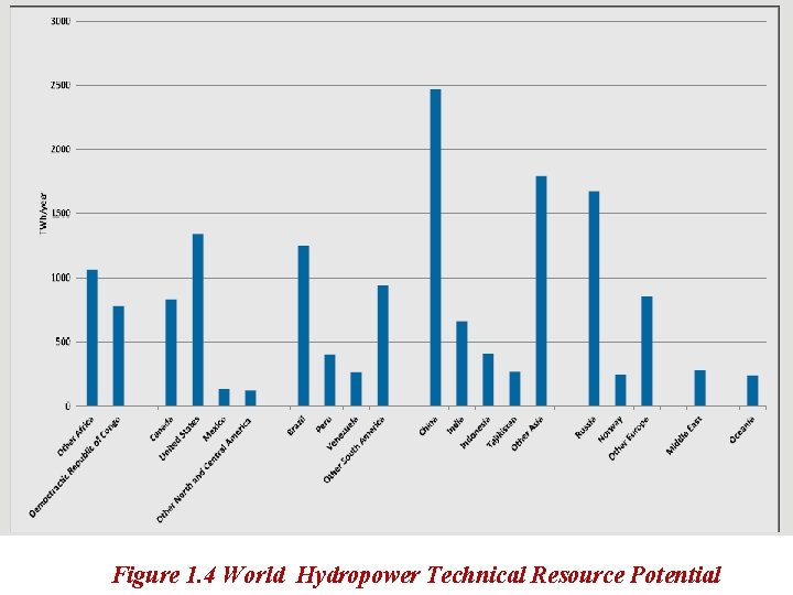 Figure 1. 4 World Hydropower Technical Resource Potential 