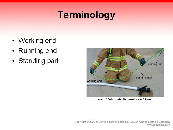 Terminology • Working end • Running end • Standing part © Jones & Bartlett Terminology • Working end • Running end • Standing part © Jones & Bartlett