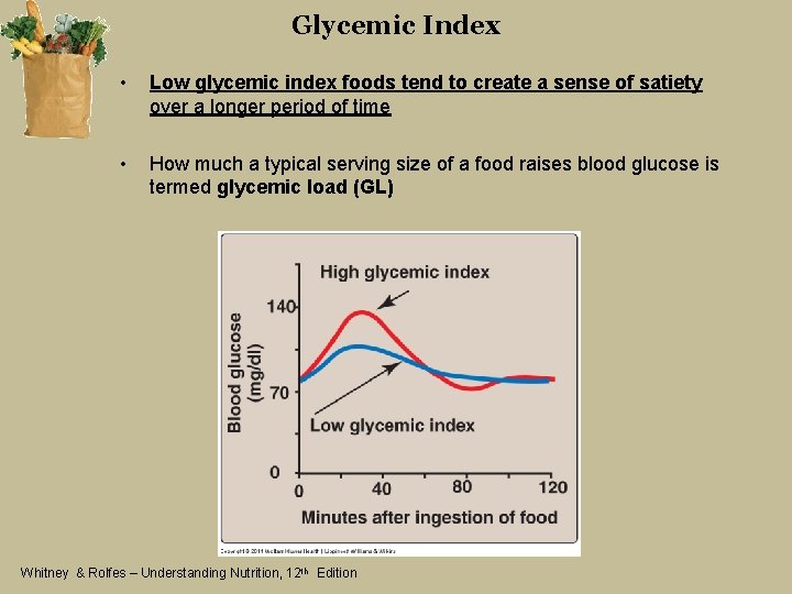 Glycemic Index • Low glycemic index foods tend to create a sense of satiety