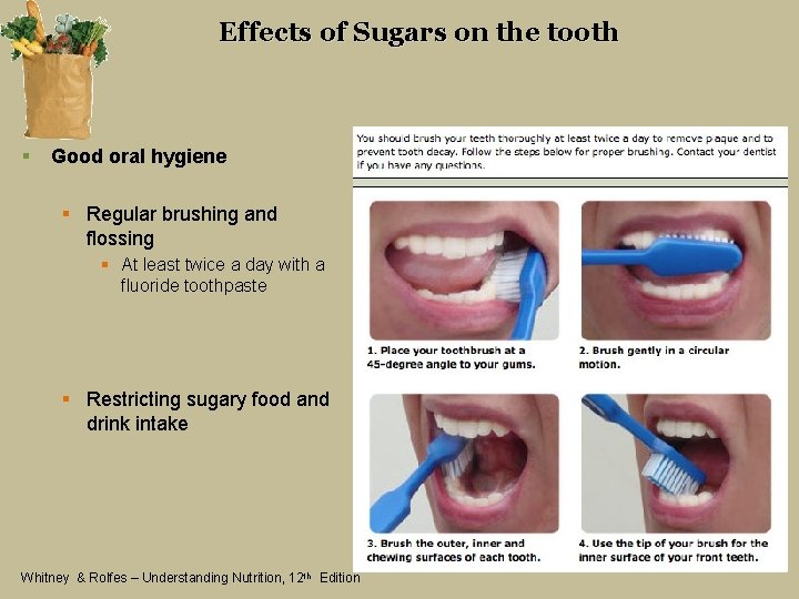 Effects of Sugars on the tooth § Good oral hygiene § Regular brushing and