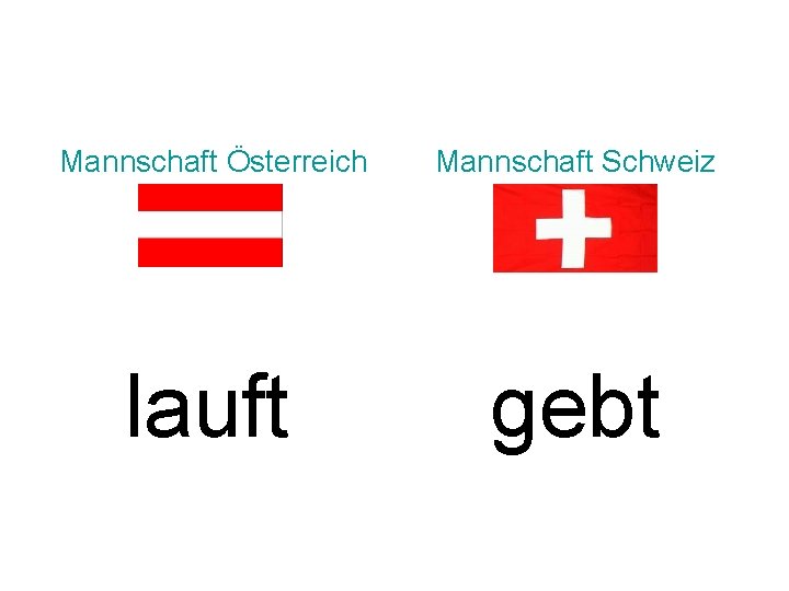 Mannschaft Österreich Mannschaft Schweiz lauft gebt 