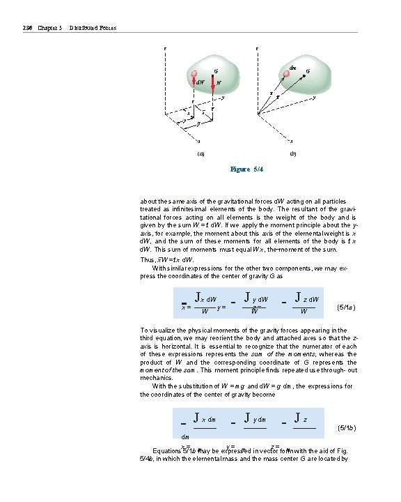 236 Chapter 5 Distributed Forces z z dm G d. W _ x x 236 Chapter 5 Distributed Forces z z dm G d. W _ x x