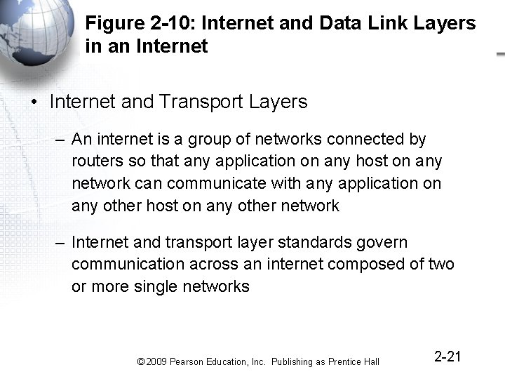 Figure 2 -10: Internet and Data Link Layers in an Internet • Internet and