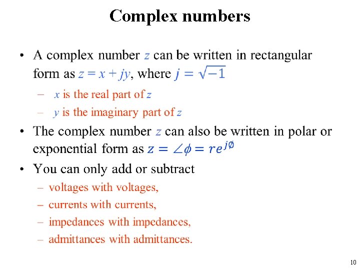 Complex numbers • 10 