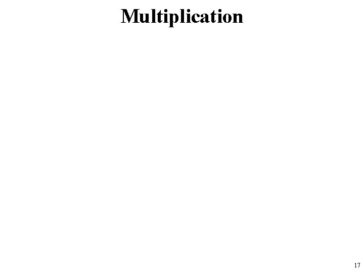 Multiplication 17 