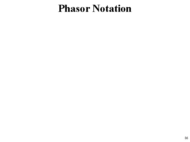 Phasor Notation 86 