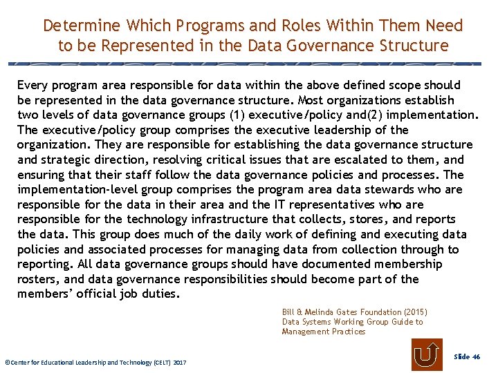 Determine Which Programs and Roles Within Them Need to be Represented in the Data