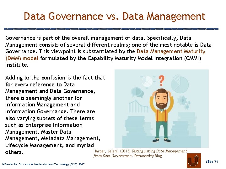 Data Governance vs. Data Management Governance is part of the overall management of data.