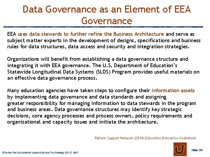 Data Governance as an Element of EEA Governance EEA uses data stewards to further