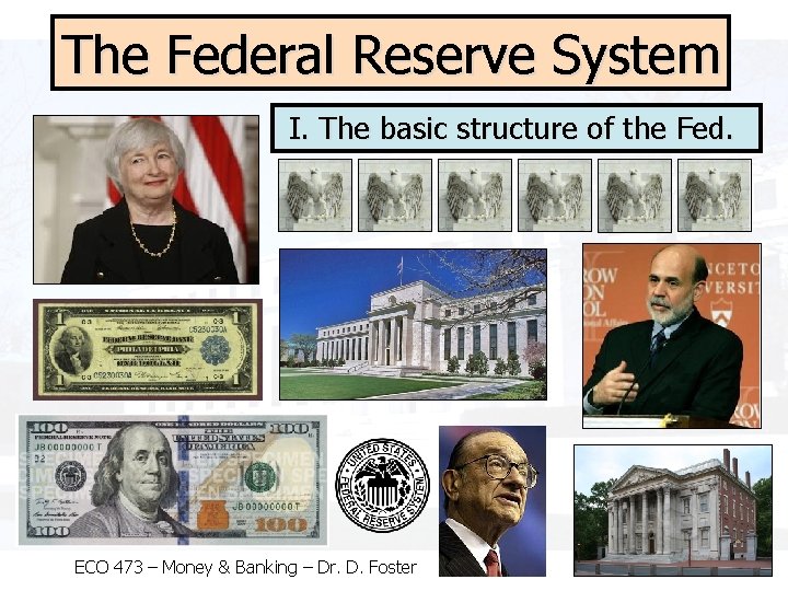The Federal Reserve System I. The basic structure of the Fed. ECO 473 –