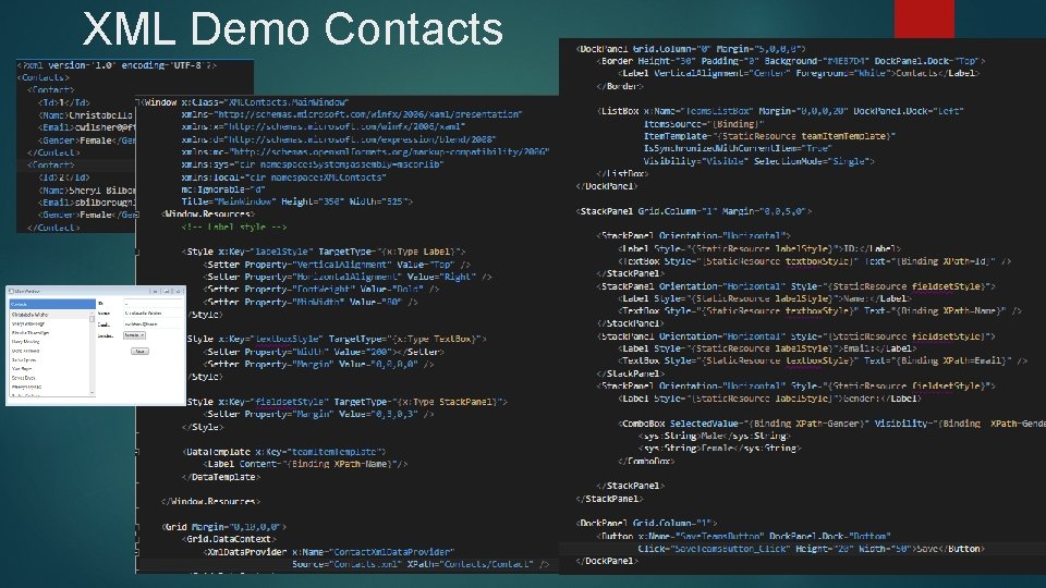 XML Demo Contacts 