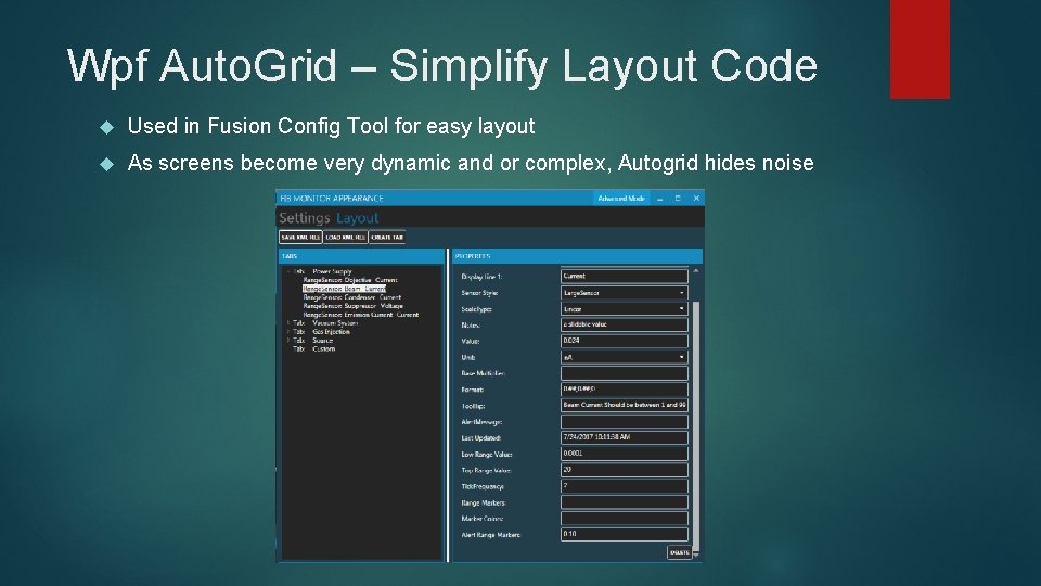 Wpf Auto. Grid – Simplify Layout Code Used in Fusion Config Tool for easy