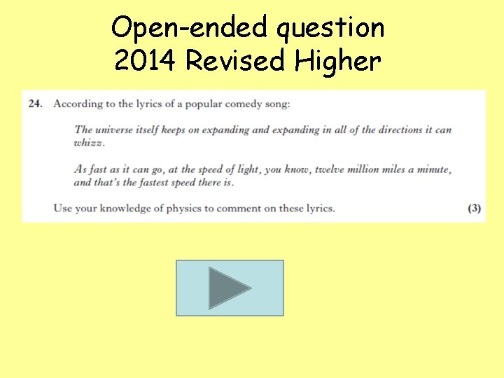 Open-ended question 2014 Revised Higher 