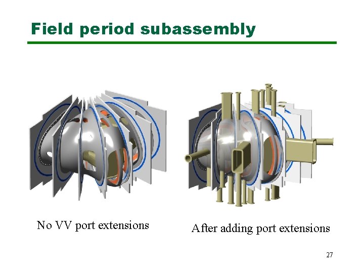 Field period subassembly No VV port extensions After adding port extensions 27 