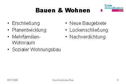 Bauen & Wohnen • Erschließung • Neue Baugebiete • Planentwicklung • Lückenschließung • Mehrfamilien