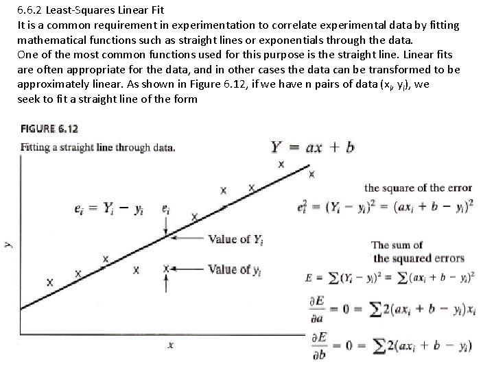 6. 6. 2 Least-Squares Linear Fit It is a common requirement in experimentation to