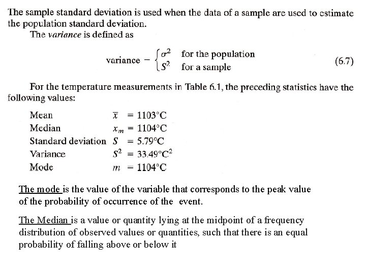 The mode is the value of the variable that corresponds to the peak value
